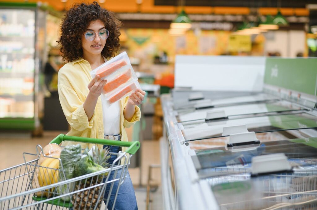 buying fish in grocery store